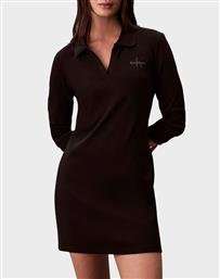 JEANS LS MONOLOGO RIB POLO MINI DRESS CALVIN KLEIN