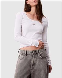 JEANS LS WOVEN LABEL 2X2 RIB SCOOP NEC CALVIN KLEIN