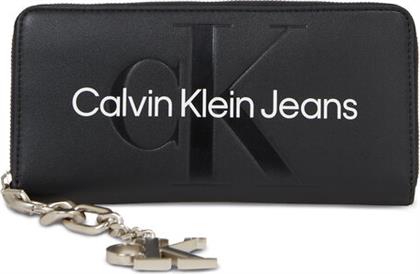 ΜΕΓΑΛΟ ΠΟΡΤΟΦΟΛΙ ΓΥΝΑΙΚΕΙΟ GIFTING ZIP AROUND/KEYFOB K60K611419 ΜΑΥΡΟ CALVIN KLEIN JEANS