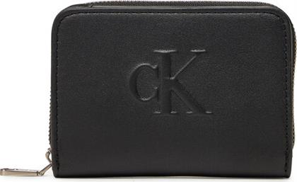 ΜΙΚΡΟ ΠΟΡΤΟΦΟΛΙ ΓΥΝΑΙΚΕΙΟ SCULPTED MED FLAP ZIP AROUND LV04K1004G ΜΑΥΡΟ CALVIN KLEIN JEANS