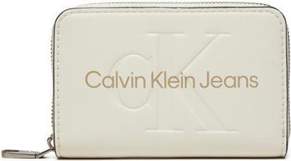 ΜΙΚΡΟ ΠΟΡΤΟΦΟΛΙ ΓΥΝΑΙΚΕΙΟ ZIP AROUND MONO K60K612255 ΛΕΥΚΟ CALVIN KLEIN JEANS