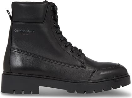 ΟΡΕΙΒΑΤΙΚΑ ΠΑΠΟΥΤΣΙΑ COMBAT MID LACEUP WL LTH YM0YM00847 ΜΑΥΡΟ CALVIN KLEIN JEANS