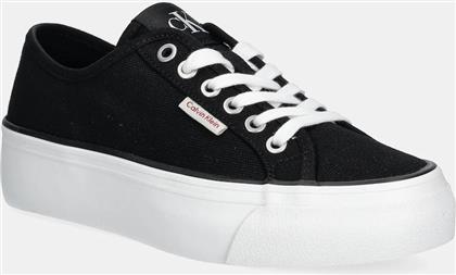 ΠΑΝΙΝΑ ΠΑΠΟΥΤΣΙΑ VULC FLATFORM CTN LOGO TAG ΧΡΩΜΑ: ΜΑΥΡΟ, YW0YW01838 CALVIN KLEIN JEANS