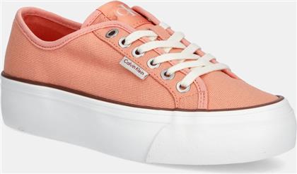 ΠΑΝΙΝΑ ΠΑΠΟΥΤΣΙΑ VULC FLATFORM CTN LOGO TAG ΧΡΩΜΑ: ΠΟΡΤΟΚΑΛΙ, YW0YW01838 CALVIN KLEIN JEANS