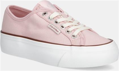ΠΑΝΙΝΑ ΠΑΠΟΥΤΣΙΑ VULC FLATFORM CTN LOGO TAG ΧΡΩΜΑ: ΡΟΖ, YW0YW01838 CALVIN KLEIN JEANS