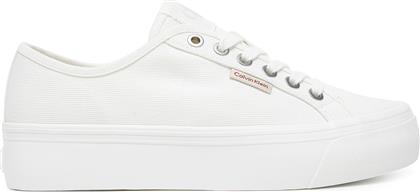 ΠΑΝΙΝΑ ΠΑΠΟΥΤΣΙΑ VULC FLATFORM CTN LOGO TAG YW0YW01838 ΛΕΥΚΟ CALVIN KLEIN JEANS