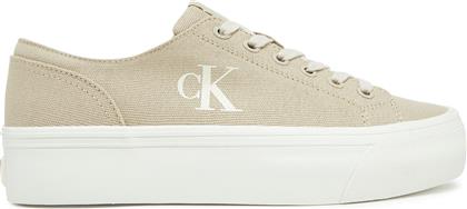 ΠΑΝΙΝΑ ΠΑΠΟΥΤΣΙΑ VULC FLATFORM LOW CV MG YW0YW01763 ΜΠΕΖ CALVIN KLEIN JEANS