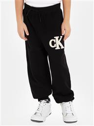 ΠΑΝΤΕΛΟΝΙ ΦΟΡΜΑΣ TOWELLING LOGOPACK IB0IB01677 ΜΑΥΡΟ REGULAR FIT CALVIN KLEIN JEANS