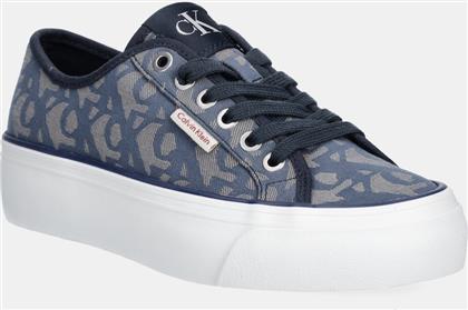 ΠΑΠΙΝΑ ΠΑΠΟΥΤΣΙΑ VULC FLATF JACQUARD AOP ΧΡΩΜΑ: ΝΑΥΤΙΚΟ ΜΠΛΕ, YW0YW01965 CALVIN KLEIN JEANS