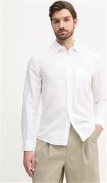 ΠΟΥΚΑΜΙΣΟ ΑΠΟ ΛΙΝΟ ΑΝΔΡΙΚΟ, ΧΡΩΜΑ: ΑΣΠΡΟ, J30J327295 CALVIN KLEIN JEANS