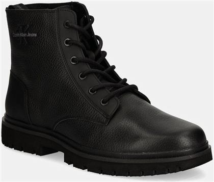 ΨΗΛΕΣ ΜΠΟΤΕΣ EVA MID LACEUP BOOT LTH ΧΡΩΜΑ: ΜΑΥΡΟ, YM0YM00751 CALVIN KLEIN JEANS