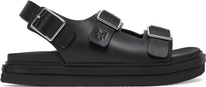 ΣΑΝΔΑΛΙΑ FLAT MOLDED SANDAL BUCKLE YW0YW01785 ΜΑΥΡΟ CALVIN KLEIN JEANS