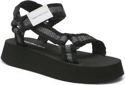 ΣΑΝΔΑΛΙΑ PREFRESATO SANDAL WEBBING MESH YW0YW00969 ΜΑΥΡΟ CALVIN KLEIN JEANS