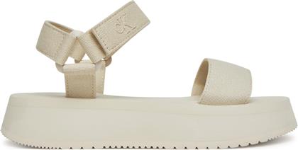 ΣΑΝΔΑΛΙΑ SANDAL VELCRO WEBBING MG YW0YW01693 ΕΚΡΟΥ CALVIN KLEIN JEANS