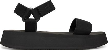 ΣΑΝΔΑΛΙΑ SANDAL VELCRO WEBBING MG YW0YW01693 ΜΑΥΡΟ CALVIN KLEIN JEANS