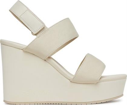 ΣΑΝΔΑΛΙΑ WEDGE SANDAL WEBBING IN YW0YW01790 ΓΚΡΙ CALVIN KLEIN JEANS