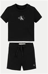 ΣΕΤ T-SHIRT ΚΑΙ ΣΟΡΤΣ MONOGRAM LOGO IN0IN00319 ΜΑΥΡΟ REGULAR FIT CALVIN KLEIN JEANS