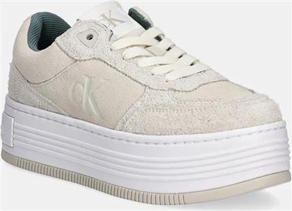 ΣΟΥΕΤ ΑΘΛΗΤΙΚΑ ΠΑΠΟΥΤΣΙΑ BOLD PLATF LACEUP LOW MG SUEDE ΧΡΩΜΑ: ΜΠΕΖ, YW0YW01575 CALVIN KLEIN JEANS