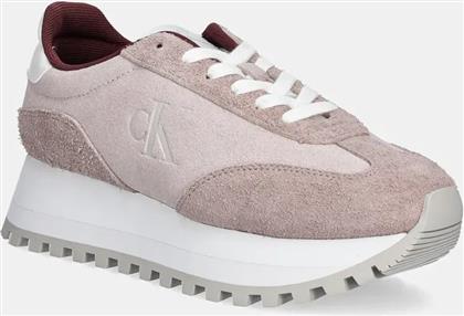 ΣΟΥΕΤ ΑΘΛΗΤΙΚΑ ΠΑΠΟΥΤΣΙΑ RUNNER LACEUP ML SUEDE ΧΡΩΜΑ: ΡΟΖ, YW0YW01574 CALVIN KLEIN JEANS