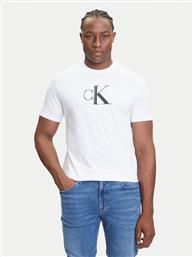 T-SHIRT CENTER MONOGRAM LV04RC857G ΛΕΥΚΟ REGULAR FIT CALVIN KLEIN JEANS