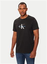 T-SHIRT DISTRESSED MONOLOGO J30J326863 ΜΑΥΡΟ REGULAR FIT CALVIN KLEIN JEANS από το MODIVO