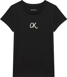 T-SHIRT GLITTER IG0IG02972 D ΜΑΥΡΟ SLIM FIT CALVIN KLEIN JEANS