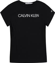 T-SHIRT INSTITUTIONAL IG0IG00380 ΜΑΥΡΟ SLIM FIT CALVIN KLEIN JEANS