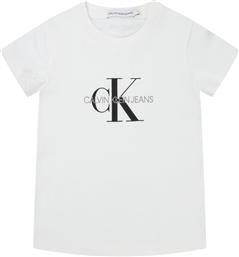 T-SHIRT MONOGRAM LOGO IU0IU00068 ΛΕΥΚΟ REGULAR FIT CALVIN KLEIN JEANS