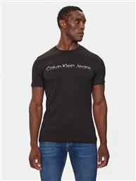 T-SHIRT TWO TONE INSTITUTIONAL J30J325676 ΜΑΥΡΟ REGULAR FIT CALVIN KLEIN JEANS από το MODIVO