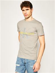 T-SHIRT VEGETABLE DYE MONOGRAM J30J314762 ΓΚΡΙ SLIM FIT CALVIN KLEIN JEANS