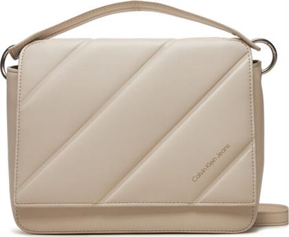 ΤΣΑΝΤΑ QUILTED BOXY FLAP CROSSBODY24 K60K612243 ΕΚΡΟΥ CALVIN KLEIN JEANS