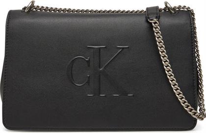 ΤΣΑΝΤΑ SCULPTED EW FLAP CONV CHAIN LV04K3035G ΜΑΥΡΟ CALVIN KLEIN JEANS