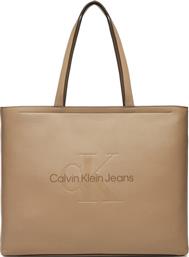 ΤΣΑΝΤΑ SCULPTED SLIM K60K612222 ΜΠΕΖ CALVIN KLEIN JEANS