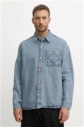 ΤΖΙΝ ΠΟΥΚΑΜΙΣΟ ΑΝΔΡΙΚΟ, ΧΡΩΜΑ: ΜΠΛΕ, LV04RD747G CALVIN KLEIN JEANS