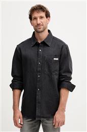 ΤΖΙΝ ΠΟΥΚΑΜΙΣΟ ΑΝΔΡΙΚΟ, ΧΡΩΜΑ: ΜΑΥΡΟ, LV04RD765G CALVIN KLEIN JEANS