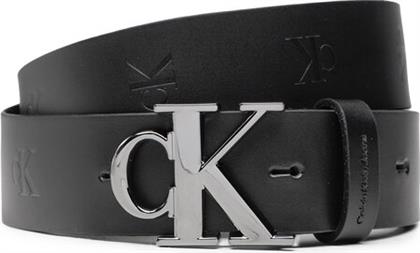 ΖΩΝΗ ΑΝΔΡΙΚΗ ROUND MONO PLAQUE BELT AOP 35MM K50K510155 ΜΑΥΡΟ CALVIN KLEIN JEANS από το MODIVO