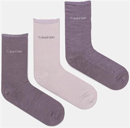 ΚΑΛΤΣΕΣ 3-PACK ΧΡΩΜΑ: ΜΟΒ, 701229443 CALVIN KLEIN