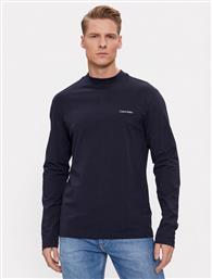 LONGSLEEVE MICRO LOGO K10K110179 ΣΚΟΥΡΟ ΜΠΛΕ REGULAR FIT CALVIN KLEIN