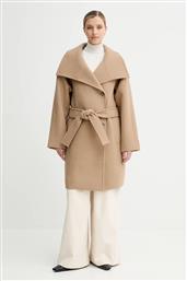 ΜΑΛΛΙΝΟ ΠΑΛΤΟ ΧΡΩΜΑ: ΜΠΕΖ, LV044D557G CALVIN KLEIN