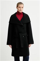ΜΑΛΛΙΝΟ ΠΑΛΤΟ ΧΡΩΜΑ: ΜΑΥΡΟ, LV044D557G CALVIN KLEIN
