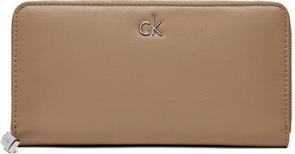 ΜΕΓΑΛΟ ΠΟΡΤΟΦΟΛΙ ΓΥΝΑΙΚΕΙΟ CK DAILY LARGE ZIP AROUND-PBL K60K612850 ΚΑΦΕ CALVIN KLEIN