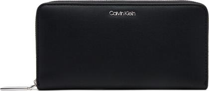 ΜΕΓΑΛΟ ΠΟΡΤΟΦΟΛΙ ΓΥΝΑΙΚΕΙΟ CK MUST LARGE ZIP AROUND WALLET K60K606698 ΜΑΥΡΟ CALVIN KLEIN