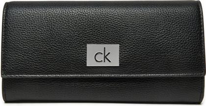 ΜΕΓΑΛΟ ΠΟΡΤΟΦΟΛΙ ΓΥΝΑΙΚΕΙΟ CK PLAQUE LARGE TRIFOLD K60K612839 ΜΑΥΡΟ CALVIN KLEIN