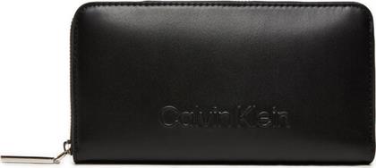 ΜΕΓΑΛΟ ΠΟΡΤΟΦΟΛΙ ΓΥΝΑΙΚΕΙΟ EMBOSSED LOGO ZIP LG K60K612439 ΜΑΥΡΟ CALVIN KLEIN