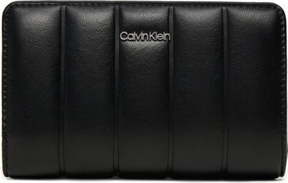 ΜΕΓΑΛΟ ΠΟΡΤΟΦΟΛΙ ΓΥΝΑΙΚΕΙΟ LINE QUILT MEDIUM BIFOLD K60K612828 ΜΑΥΡΟ CALVIN KLEIN