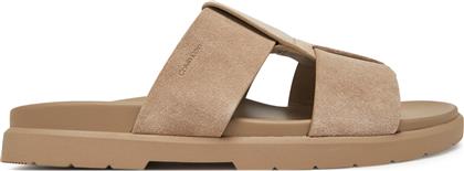 ΠΑΝΤΟΦΛΕΣ LUG SANDAL DOUBLE T SU HM0HM01800 ΚΑΦΕ CALVIN KLEIN