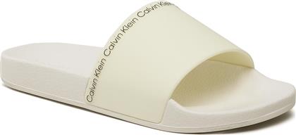 ΠΑΝΤΟΦΛΕΣ RUBBER POOL SLIDE HW0HW01526 ΕΚΡΟΥ CALVIN KLEIN