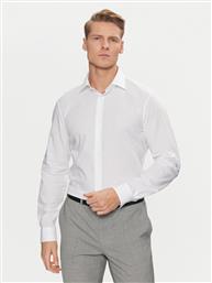 ΠΟΥΚΑΜΙΣΟ POPLIN STRETCH REGULAR SHIRT K10K109509 ΛΕΥΚΟ SLIM FIT CALVIN KLEIN