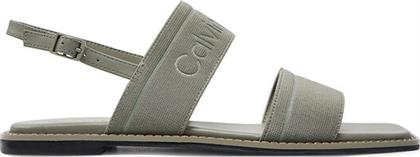 ΣΑΝΔΑΛΙΑ FLAT SANDAL HE HW0HW01990 ΓΚΡΙ CALVIN KLEIN