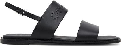 ΣΑΝΔΑΛΙΑ FLAT SANDAL - HE HW0HW02377 ΜΑΥΡΟ CALVIN KLEIN
